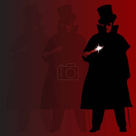 Photo for Jack the Ripper on dark red background - Royalty Free Image