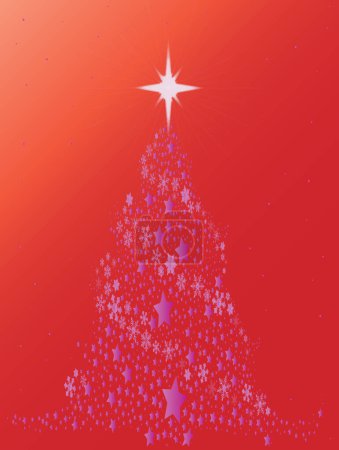 Photo for Foil Christmas Tree, beautiful festive Christmas card - Royalty Free Image