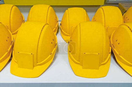 Photo for Yellow Helmets close up - Royalty Free Image