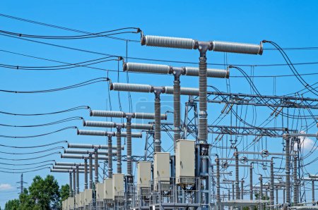 Photo for High voltage substation at sunny day - Royalty Free Image