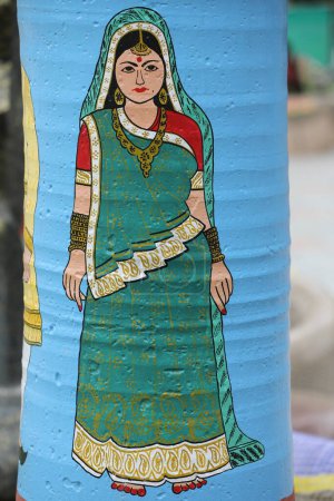 Foto de Trabajo de arte rural indio en la calle - Imagen libre de derechos