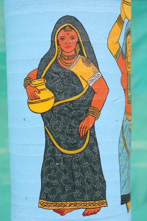 Foto de Trabajo de arte rural indio en la calle - Imagen libre de derechos