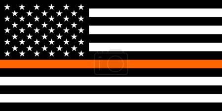 Téléchargez les photos : Ligne orange mince drapeau des États-Unis - en image libre de droit