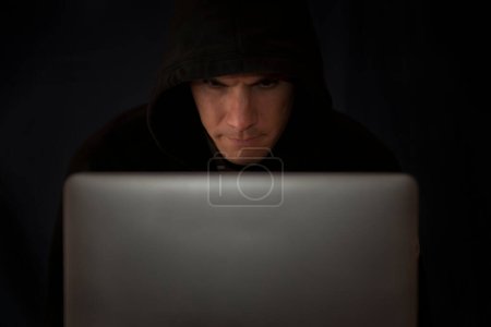Photo for Picture of a hacker on a computer - Royalty Free Image