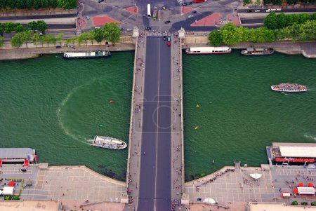 Photo for The river Seine and Lena Bridge - Royalty Free Image