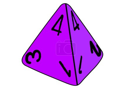 Photo for Cartoon doodle purple dice - Royalty Free Image