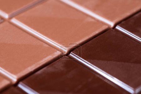 Photo for Chocolate Bar. Closeup Detail View. Top Down. Full Frame Background - Royalty Free Image