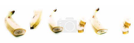 Foto de Plátano en rodajas sobre fondo blanco - Imagen libre de derechos