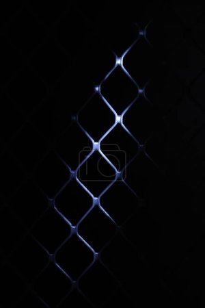 Photo for Metal fence net, clode up view - Royalty Free Image