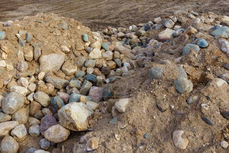 Photo for Pile of cobblestones with sand - Royalty Free Image