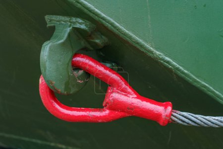 Photo for Red cable end for towing military equipment - Royalty Free Image