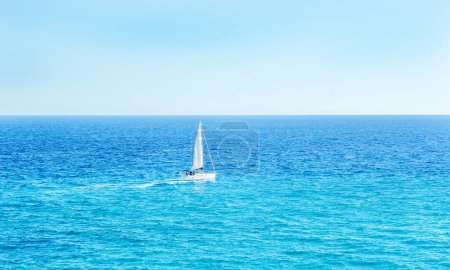 Photo for Sailing boat flowing on the sea, a cruise on the open sea, sailing - Royalty Free Image