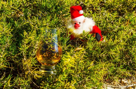 Téléchargez les photos : Verre de whisky single malt en verre sur la roche - en image libre de droit