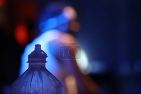 Photo for Saline Medicine Bottle, close up view - Royalty Free Image