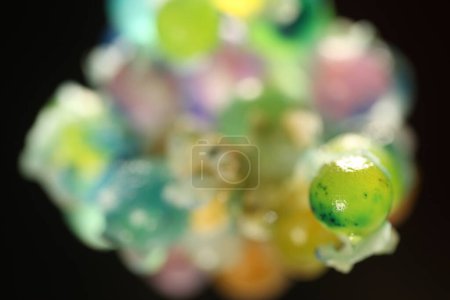 Photo for Close-up view of Colorful Gel Sweets on Black Background - Royalty Free Image