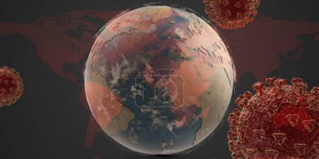 Foto de "planeta mundo planeta tierra concepto de Coronavirus 3d-ilustración - Imagen libre de derechos