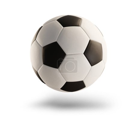 Foto de Pelota de fútbol 3d-ilustración blanco negro sombra diseño - Imagen libre de derechos