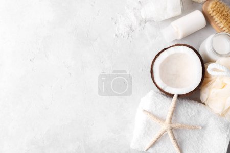 Photo for Coconut spa setting and health care items - Royalty Free Image