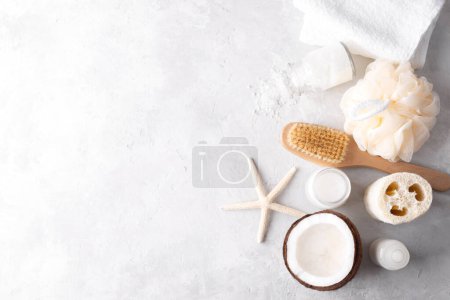 Photo for Coconut spa setting and health care items - Royalty Free Image