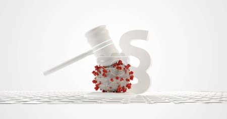 Photo for Virus cell judge gavel paragraph law 3d-illustration - Royalty Free Image