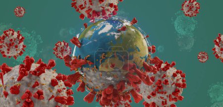 Foto de "virus global COVID-19 Coronavirus simbólico diseño detallado - Imagen libre de derechos