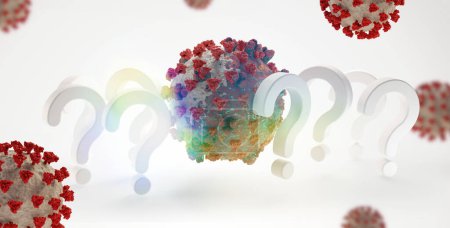Téléchargez les photos : "question marks Coronavirus Covid-19 symbolic 3d-illustration" - en image libre de droit