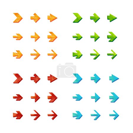 Photo for Isolated triangle polygonal arrows set - Royalty Free Image