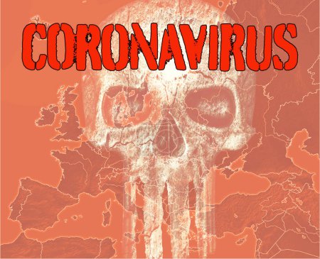 Foto de "Coronavirus en Europa en segundo plano, primer plano - Imagen libre de derechos