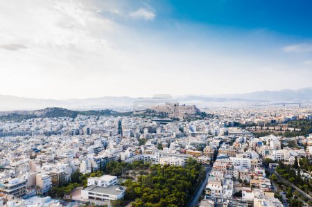 Photo for "Aerial view of Acropolis and the city center of the Greek capital" - Royalty Free Image