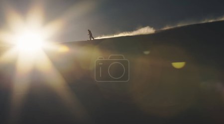 Photo for View of  of man Morning Snowboarding - Royalty Free Image