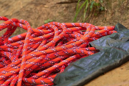 Photo for Red Rope on ground - Royalty Free Image