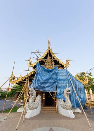 Photo for View of Asian temple. Repairing Buddhist Architecture - Royalty Free Image