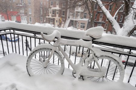 Photo for Bike covered with fresh snow - Royalty Free Image