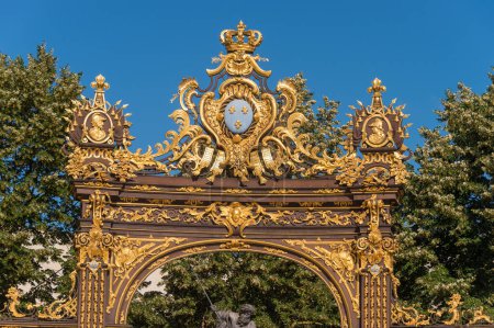 Photo for Detail of a golden gate to the Place Stanislas square in Nancy, France - Royalty Free Image
