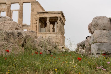 Photo for "Porch of the Caryatids on Erechtheion or Erechtheum in Athens" - Royalty Free Image