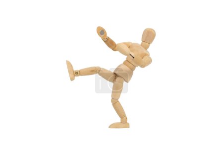 Photo for Wooden dummy on white background - Royalty Free Image