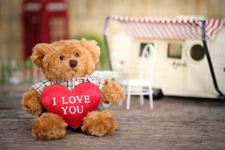 Photo for Cute Valentines day greeting card. Festive background - Royalty Free Image