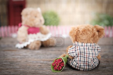 Photo for Cute Valentines day greeting card. Festive background - Royalty Free Image
