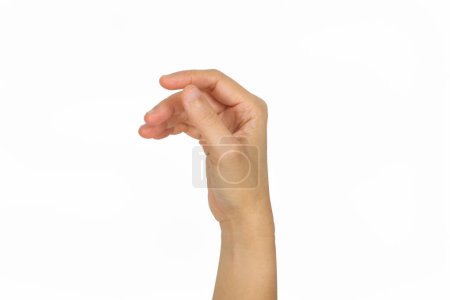 Téléchargez les photos : Main montrant geste isolé sur fond blanc - en image libre de droit
