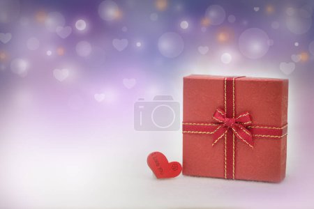 Photo for Close-up shot of decorated gift box for festive background, valentines day concept - Royalty Free Image