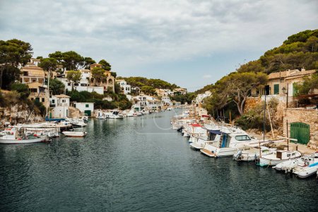 Photo for Cala Figuera harbor , travel place on background - Royalty Free Image