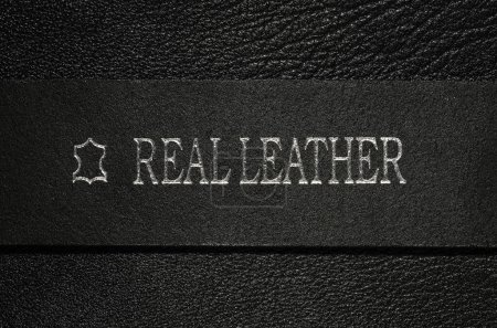 Photo for Real leather tag  close up - Royalty Free Image