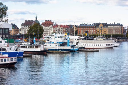 Foto de Vista del paisaje urbano del puerto de Estocolmo - Imagen libre de derechos