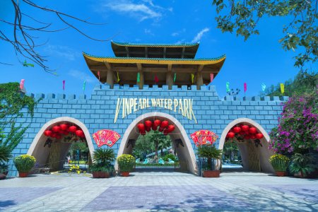 Photo for Vinpearl water park, travel place on background - Royalty Free Image