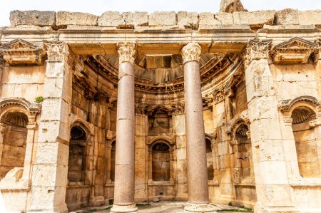 Photo for Ancient ruined walls and columns of Grand Court of Jupiter temple - Royalty Free Image