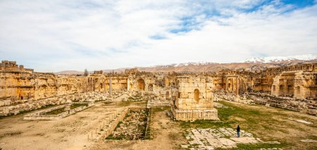 Photo for Ancient ruined walls and columns of Grand Court of Jupiter temple - Royalty Free Image