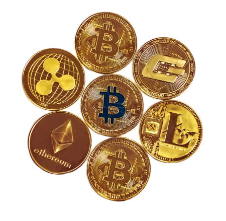 Foto de "Bitcoin BTC, Onda XRP, Ethereum ETH, Dash, Litecoin LTC crypto" - Imagen libre de derechos