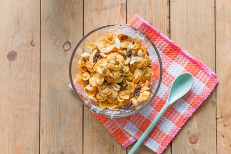Photo for Cornflake cereal in bowl - Royalty Free Image