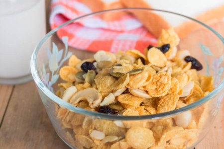 Photo for Corn flakes in bowl - Royalty Free Image