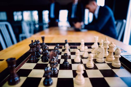 Photo for Chess financial business strategy. strategy ideas Planning - Royalty Free Image